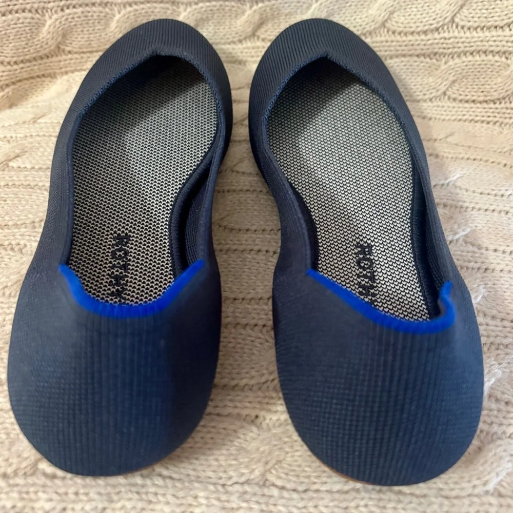 Rothy's Slip On Ballet Flats shoes Navy Blue Women Size 9 Round Toe